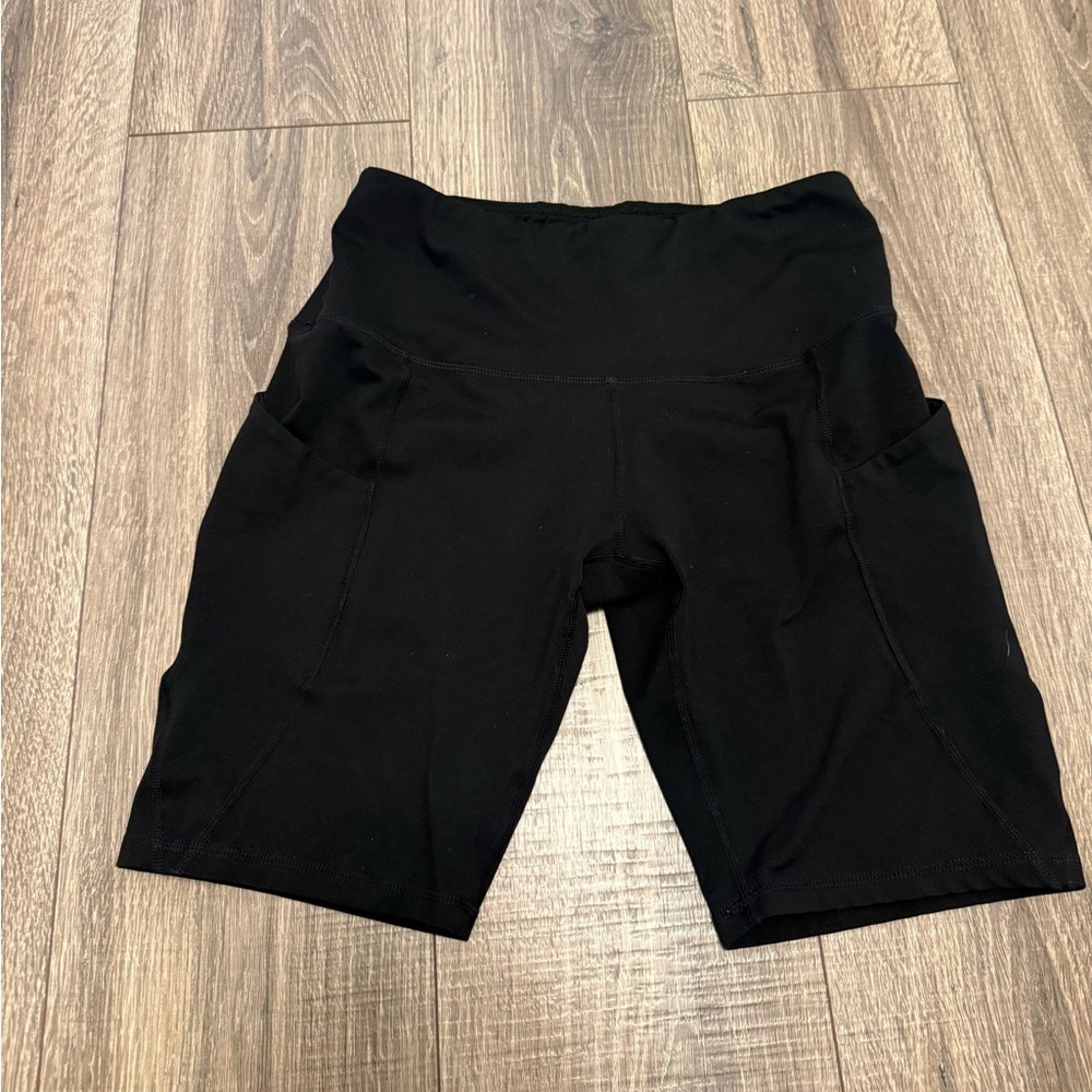 ODODOS High Waist Pocket Yoga Short Tummy Control Workout Athletic Black Size S